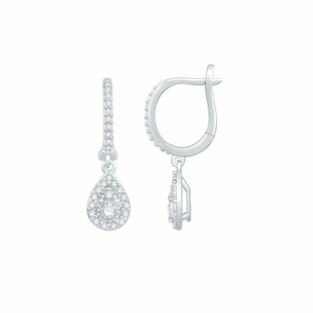 Youth Hoops 18k White Gold Diamond Earrings