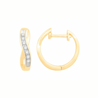 أقراط يوث الدائرية من الذهب الأصفر عيار 18 قيراط مرصعة بالألماس