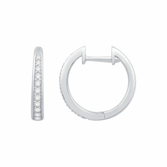 أقراط يوث الدائرية من الذهب الأبيض عيار 18 قيراط مرصعة بالألماس