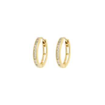Hope Hoops 18k Yellow Gold Diamond Earrings