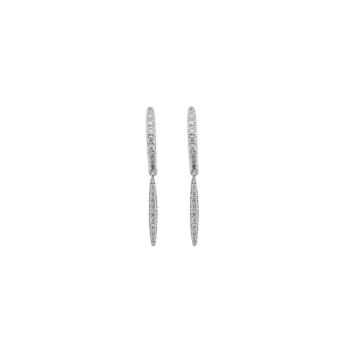 Youth Hoops 18k White Gold Diamond Earrings