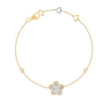 Heart To Heart Star Flower Bracelet Yellow Gold 