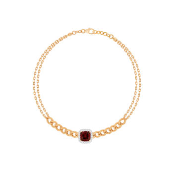 Havana Miami Bracelet in 18k Rose Gold with Diamond & Garnet