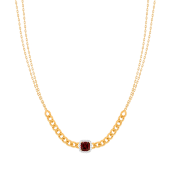 Havana Miami Necklace in 18k Rose Gold with Diamond & Garnet