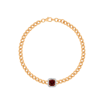 Havana Miami Bracelet in 18k Rose Gold with Diamond & Garnet