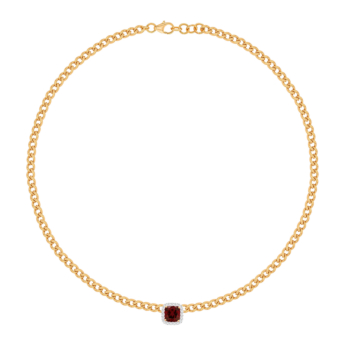 Havana Miami Necklace in 18k Rose Gold with Diamond & Garnet