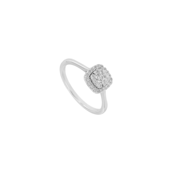 Illusion Round Ever Glow 18k White Gold Diamond Ring