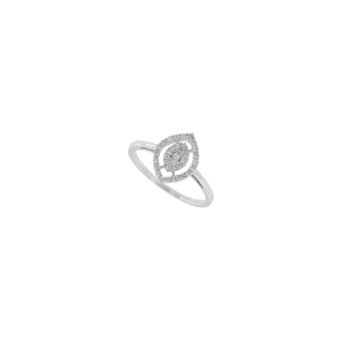 Illusion Round 18k White Gold Ring