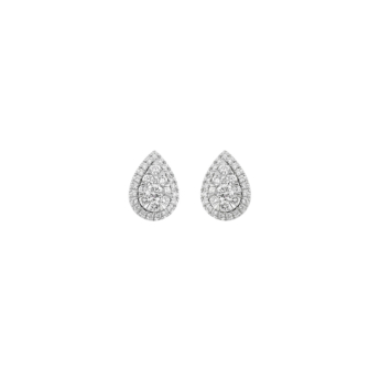 Illusion Round Ever Glow 18K White Gold Diamond Earrings