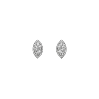 Illusion Round Ever Glow 18K White Gold Diamond Earrings