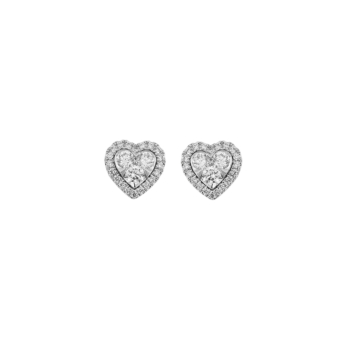 Illusion Round Ever Glow 18K White Gold Diamond Earrings