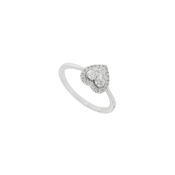 Illusion Round Ever Glow 18K White Gold Diamond Ring