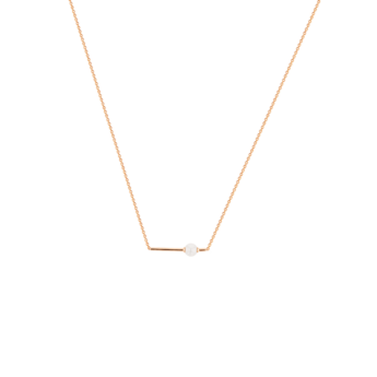Kiku Glow Necklace in 18K Rose Gold With a Freshwater Pearl