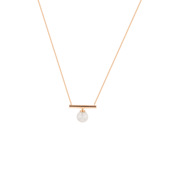 Kiku Glow Necklace in 18K Rose Gold With a Freshwater Pearl