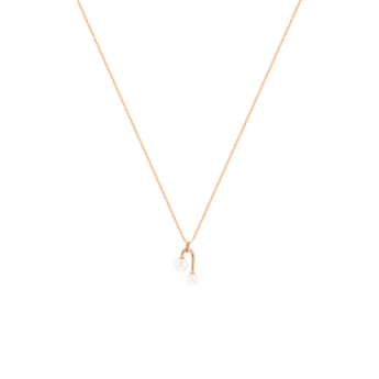 Kiku Glow Necklace in 18K Rose Gold With Two Freshwater Pearls