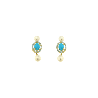 Kiku 18K Yellow Gold Pearl Earrings
