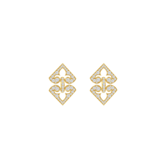 Lace Arabesque 18k Yellow Gold Diamond Earrings