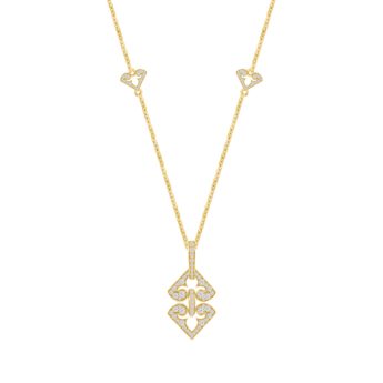 Lace Arabesque 18k Yellow Gold Diamond Necklace