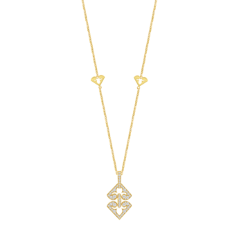 Lace Arabesque 18k Yellow Gold Diamond Necklace