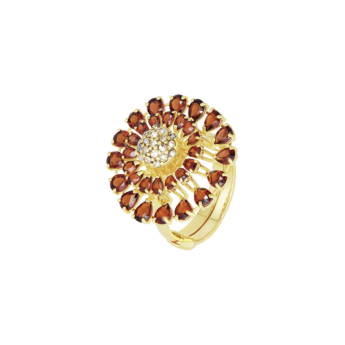 Legacy 22k Gold Diamond and Garnet Ring