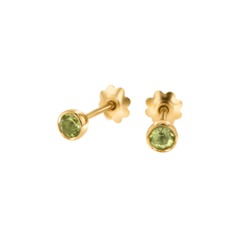 مجوهرات الأطفال من آرا  أقراط جوهرة الميلاد من الزبرجد لشهر أغسطس