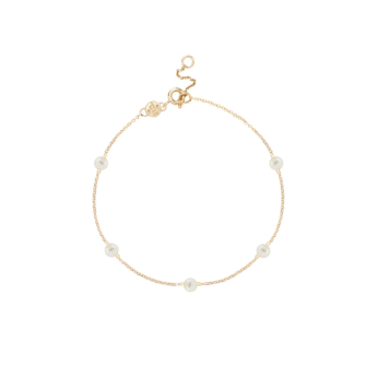 سوار كيكو مينيمال من الذهب الأصفر عيار 18 قيراط واللؤلؤ