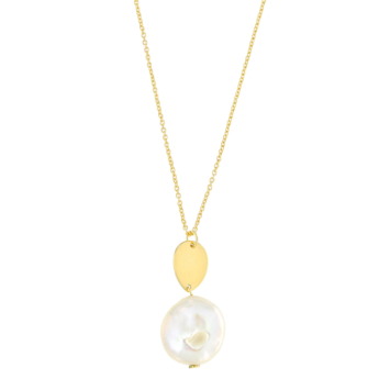 Kiku Minimal 18K Yellow Gold Pearl Necklace