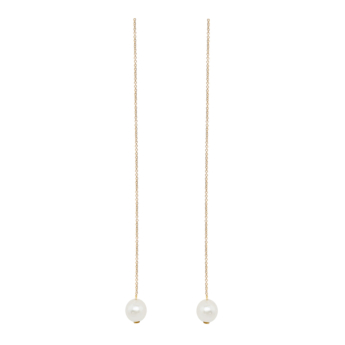 أقراط كيكو مينيمال من الذهب الأصفر عيار 18 قيراط واللؤلؤ