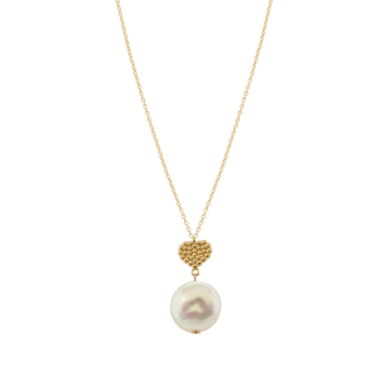 Kiku Minimal 18K Yellow Gold Pearl Necklace