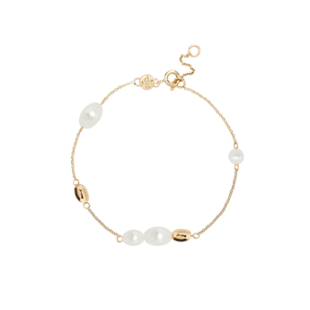 سوار كيكو مينيمال من الذهب الأصفر عيار 18 قيراط واللؤلؤ