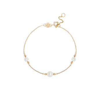 سوار كيكو مينيمال من الذهب الأصفر عيار 18 قيراط واللؤلؤ