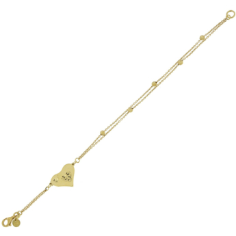 Moda Heart Key 18K Yellow Gold Bracelet