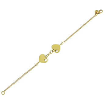 Moda Heart Key 18K Yellow Gold Bracelet