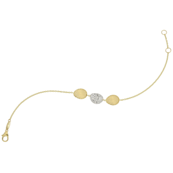 Moda Satin 18K Yellow & White Gold Bracelet