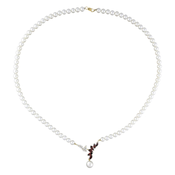 Kiku Moorish 18k White Gold Diamond Necklace