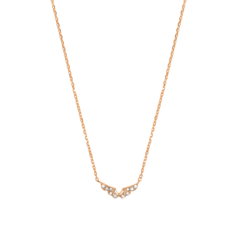 Djula Diamond Angel Wings Chain Necklace in 18K Rose Gold