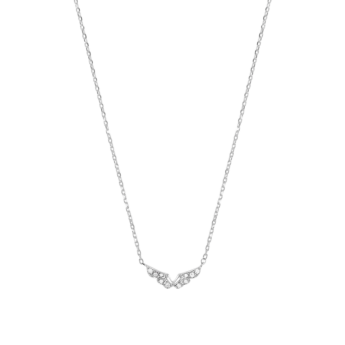 Djula Diamond Angel Wings Chain Necklace in 18K White Gold