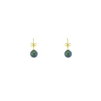 Kiku Minimal 18k Yellow Gold Pearl Earrings