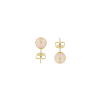 Kiku Minimal 18k Yellow Gold Pearl Earrings