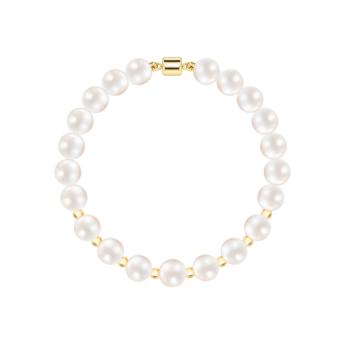 سوار كيكو مينيمال من الذهب الوردي عيار 18 قيراط واللؤلؤ