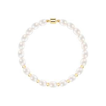 سوار كيكو مينيمال من الذهب عيار 18 قيراط واللؤلؤ