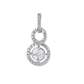 OSE Earrings in 18K White Gold Studded  with  Fancy cut and Round Diamonds