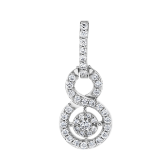 OSE  Earrings in 18K White Gold Studded  with   Round Diamonds