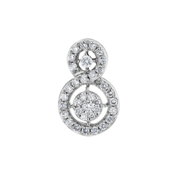 OSE  Earrings in 18K White Gold Studded  with   Round Diamonds