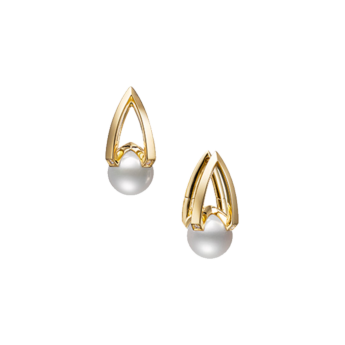 Mikimoto M Collection, Akoya Pearl and Diamond Set Earring in 18K Yellow Gold