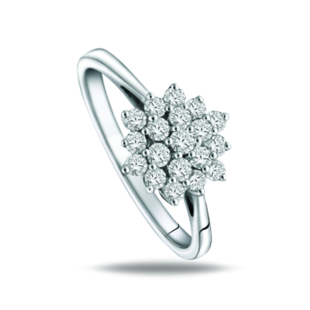 خاتم بيراميد من الذهب الأصفر والألماس عيار 18K