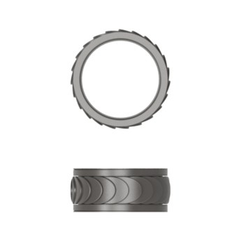 Gunmetal Revolve Ring in Silver