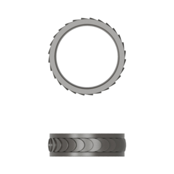 Gunmetal Revolve Ring in Silver