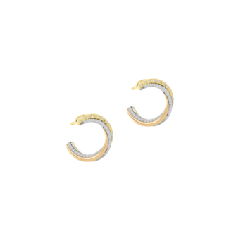 أقراط ريفولف تريو من الذهب الأصفر، الوردي والأبيض عيار 18 قيراط مرصّعة بالألماس