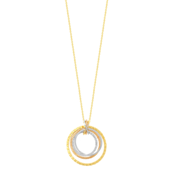 عقد ريفولف تريو من الذهب الأصفر، الوردي والأبيض عيار 18 قيراط مرصّع بالألماس